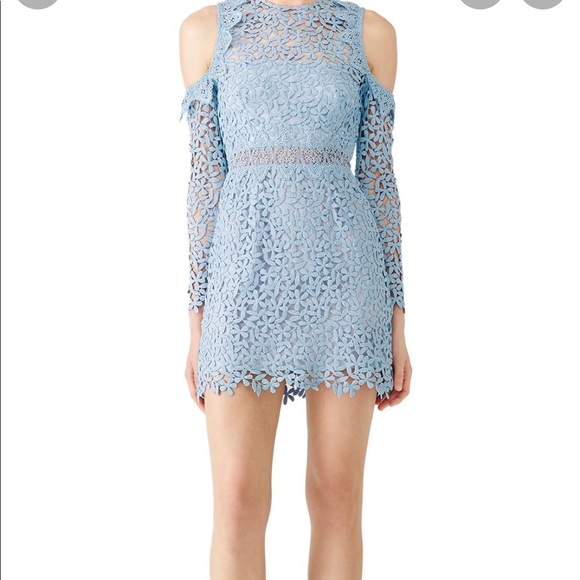 Amur Dresses & Skirts - AMUR Blue Lace Evelyn Dress